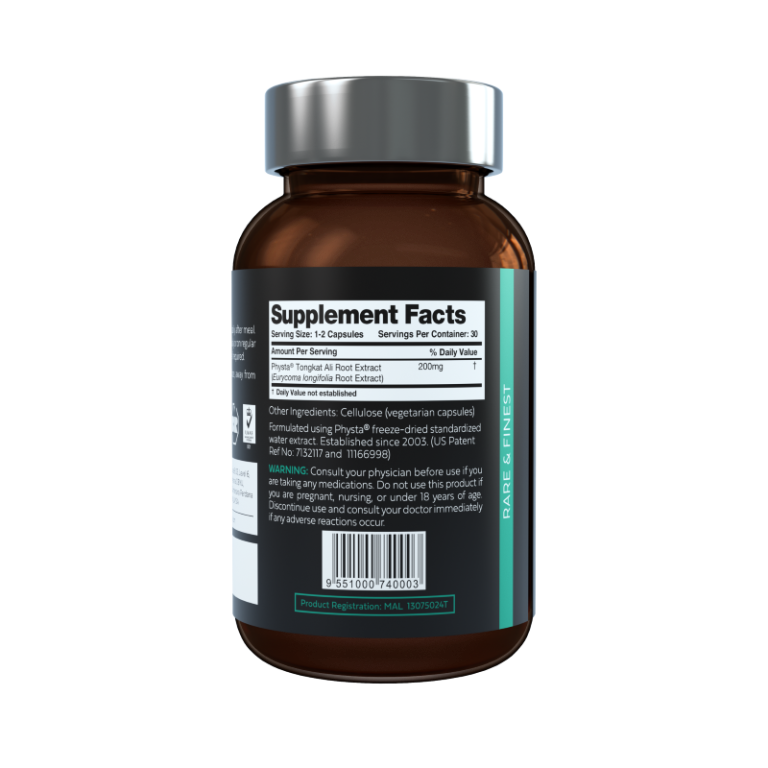 Tongkat Ali For Men | 180 capsules | Standardized Hot Water Root Extract | Clinically Tested